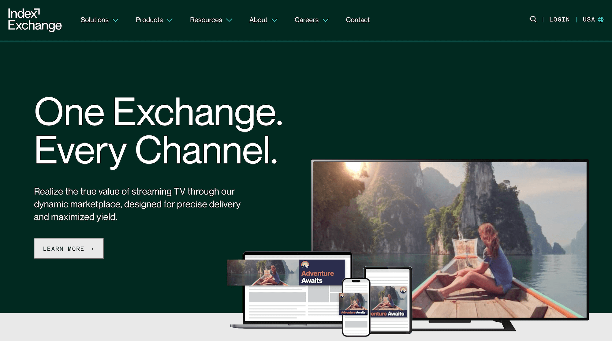 Index Exchange homepage: One Exchange. Every Channel.