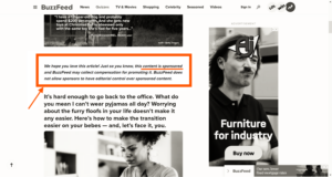 sponsored content example for native ads - buzzfeed