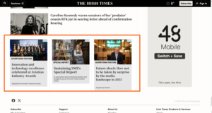 recommendation widget - irish times, native advertising example
